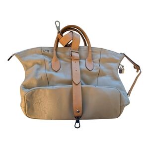 Alberta Di Canio Cream Shoulder Bag with Zip Pocket